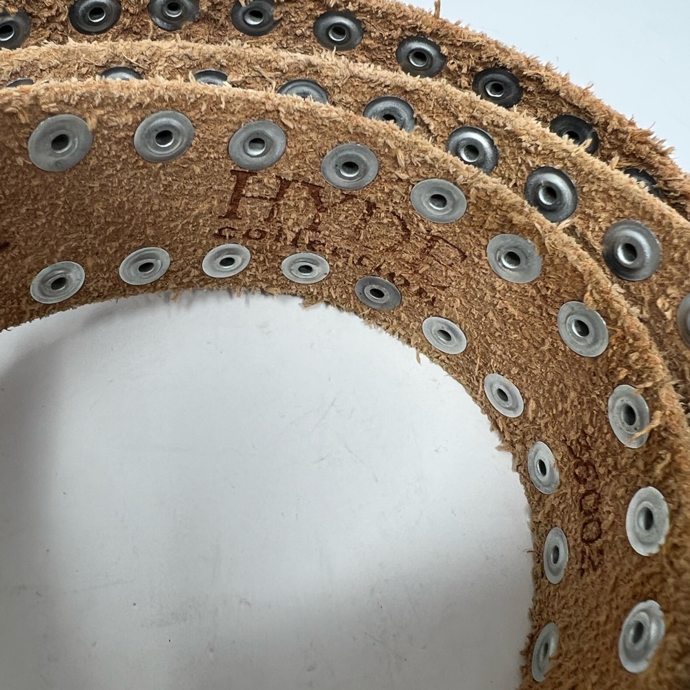 Hyde Collection Studded Eagle Tooled Leather Belt - image 6